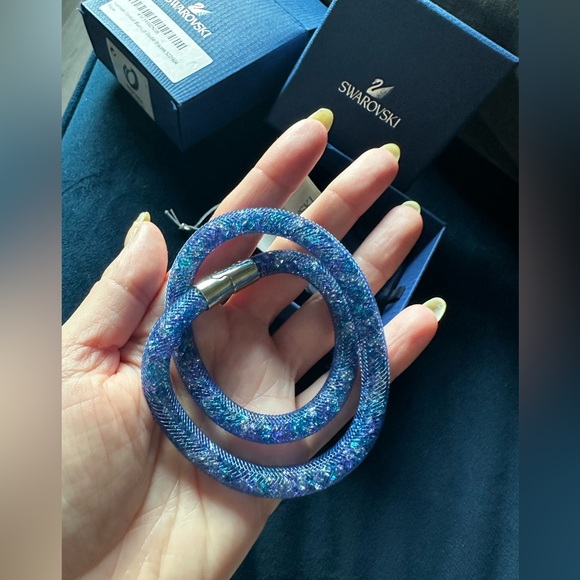 Swarovski Crystal Stardust Blue Double Wrap Bracelet/Choker BNWT - Picture 10 of 14